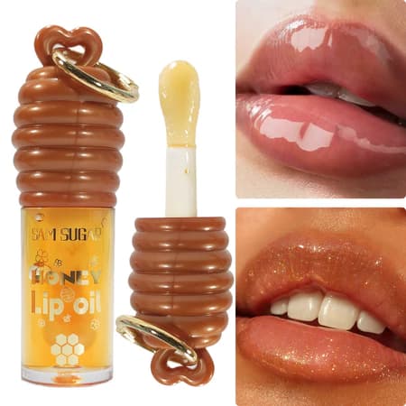 SAM SUGAR Honey Essence Lip Oil Umidade De Longa Duração , Reduz As Linhas Dos Lábios Brilho Labial Hidratante Transpare