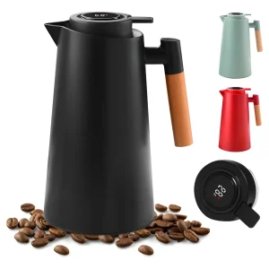 Garrafa Térmica 1 Litro Café Chá Com Termômetro Digital LED